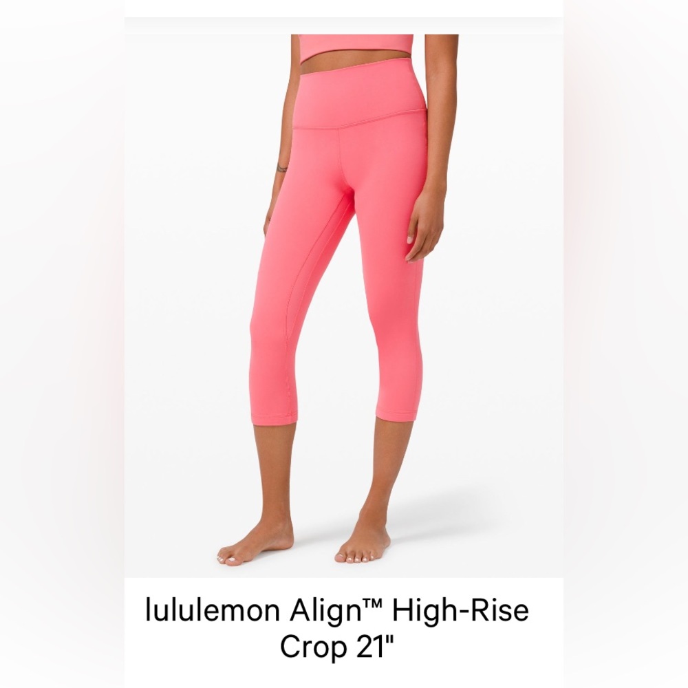 Lululemon Align High-Rise Crop 21” GUAVA PINK SOLD OUT Size 6